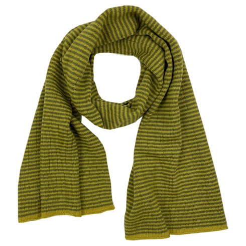 merino scarf olive green and tumeric